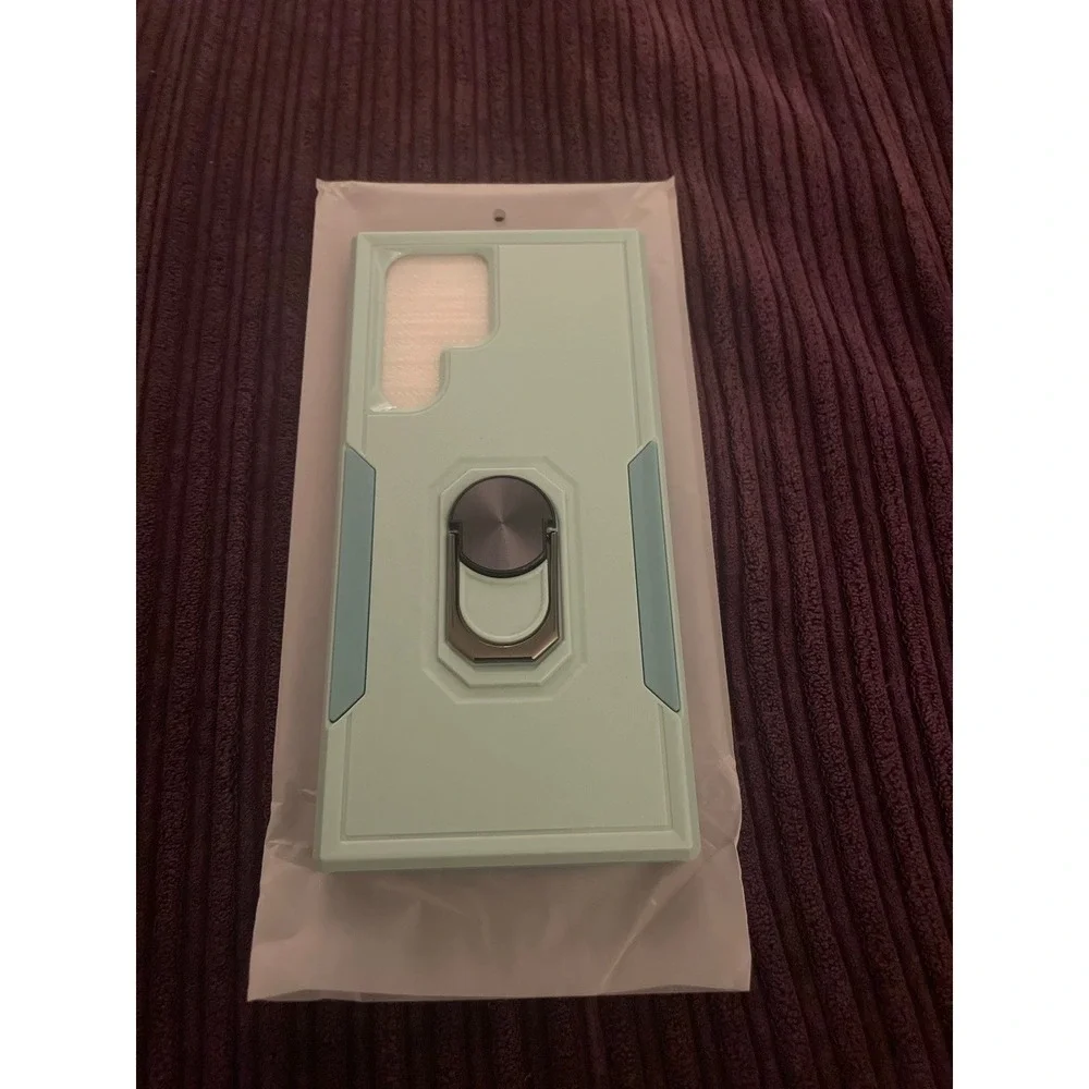 Samsung Galaxy S22 Ultra Case Mint Green Rugged Shockproof Cover with Ring Stand